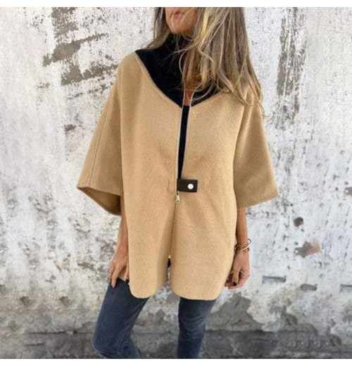 Frühherbst-Specials Lssige Jacke mit Stehkragen und halbem Reiverschluss für Damen