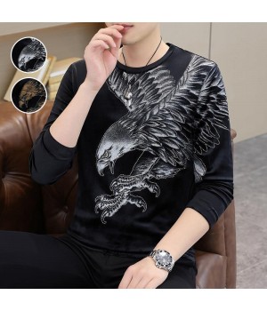 Langarm-Sweatshirt mit Adler-Print für Herren