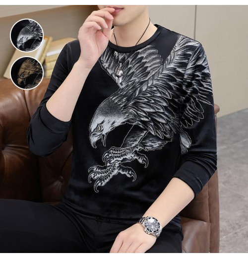 Langarm-Sweatshirt mit Adler-Print für Herren