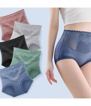 Lace panties with high condition to prevent side leakage