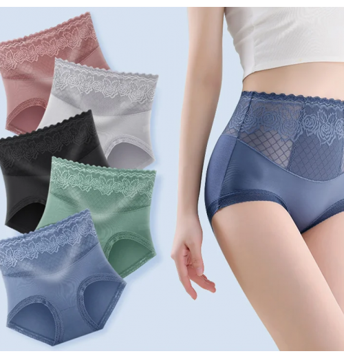 Lace panties with high condition to prevent side leakage