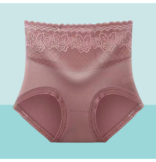 Lace panties with high condition to prevent side leakage