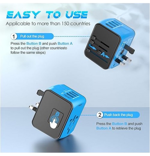 Internationaler Reise-Schnellladeanschluss 4USB-Port Anti-Single-Plug Smart Chip Global Universal Conversion Plug Travel Assistant