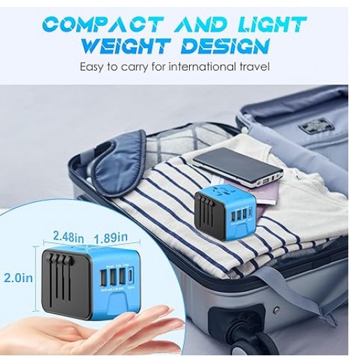 Internationaler Reise-Schnellladeanschluss 4USB-Port Anti-Single-Plug Smart Chip Global Universal Conversion Plug Travel Assistant