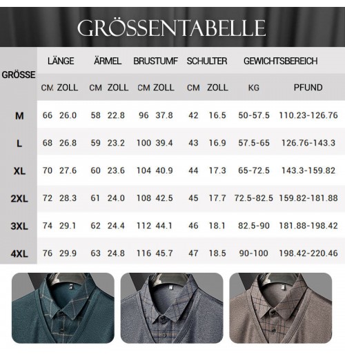 Langarm-Oberteil in Layering-Optik für Herren