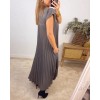 Heute 35% RabattWomen Pleated Simple Solid Color Dress