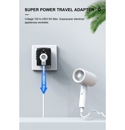 Internationaler Reise-Schnellladeanschluss 4USB-Port Anti-Single-Plug Smart Chip Global Universal Conversion Plug Travel Assistant