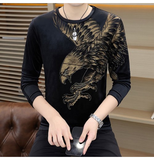 Langarm-Sweatshirt mit Adler-Print für Herren