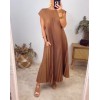 Heute 35% RabattWomen Pleated Simple Solid Color Dress