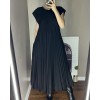 Heute 35% RabattWomen Pleated Simple Solid Color Dress