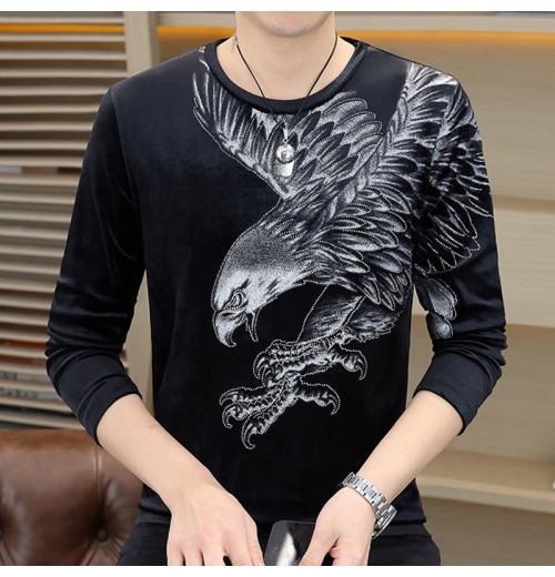 Langarm-Sweatshirt mit Adler-Print für Herren