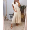 Heute 35% RabattWomen Pleated Simple Solid Color Dress