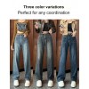 Ideales Geschenk - Damenjeans mit hoher Taille und weitem Bein