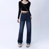 Ideales Geschenk - Damenjeans mit hoher Taille und weitem Bein