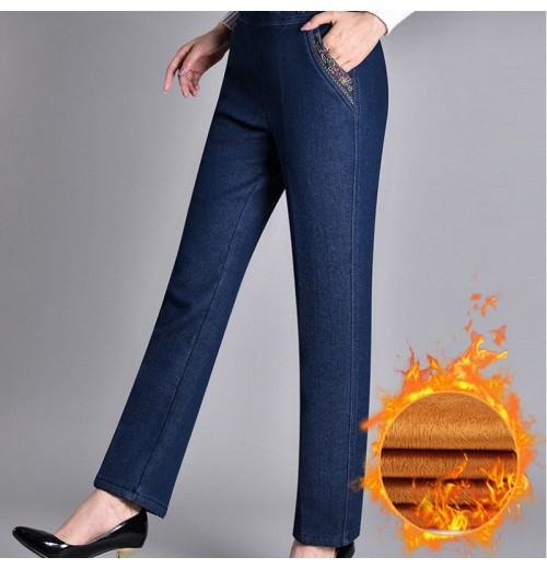 Damen-Jeans mit Seitentaschen und elastischer Taille Kostenloser Versand bei 3 Einkufen 