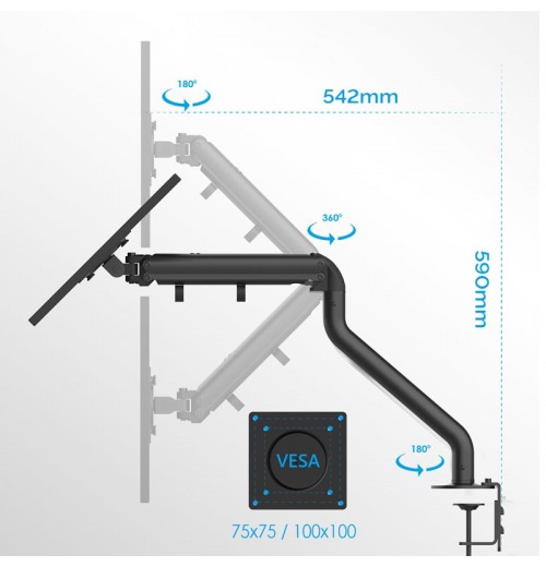 Verstellbare, ergonomische Monitorhalterung Geeignet für 17-32-Zoll-Monitore