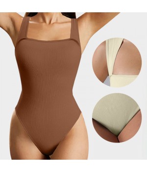 rmelloser Trger-Bodysuit mit quadratischem Ausschnitt für Damen