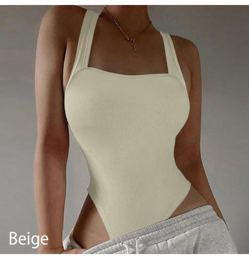 rmelloser Trger-Bodysuit mit quadratischem Ausschnitt für Damen