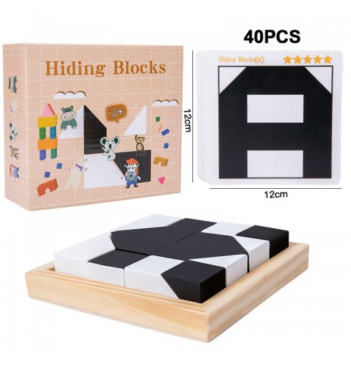 Creative Black & White Block Puzzles Set for Kids