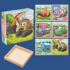 9-teiliges 3D-Würfelpuzzle-Set aus Holz mit sechsseitigen Bildern