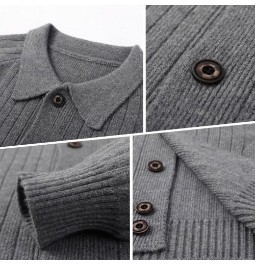 Lssige Strickjacke mit Revers für Herren