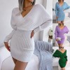 Xmas Sales - 50% OFFSexy Knit Mini Dress with Batwing Long Sleeves