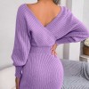 Xmas Sales - 50% OFFSexy Knit Mini Dress with Batwing Long Sleeves