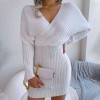 Xmas Sales - 50% OFFSexy Knit Mini Dress with Batwing Long Sleeves