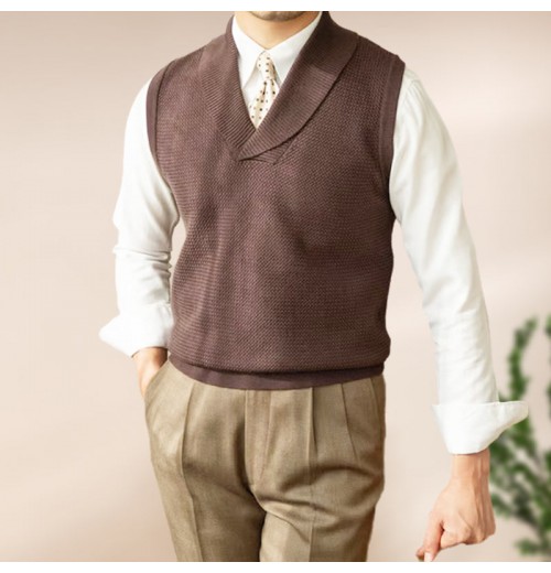 Weihnachtsverkauf - 49 % RABATT Elegante Strickweste im Slim Fit für Herren