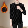 Herren Longsleeve mit Rundhalsausschnitt und Wellenmuster